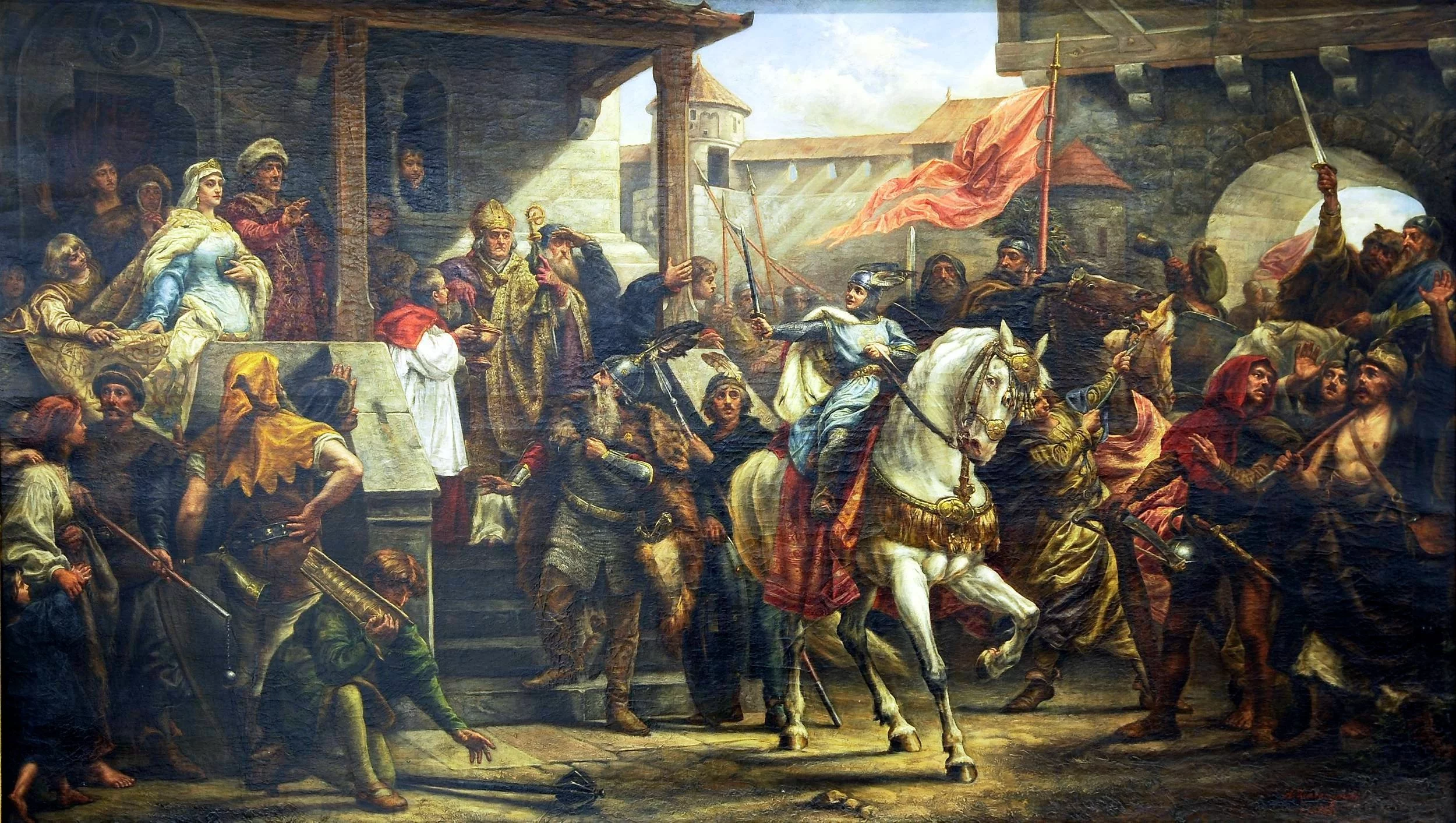 Antoni Zembaczyński - Władysław Herman błogosław Bolesława Krzywoustego przed wyprawą wojenną