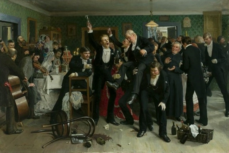 Weselny toast. Mal. Wojciech Piechowski (1881)