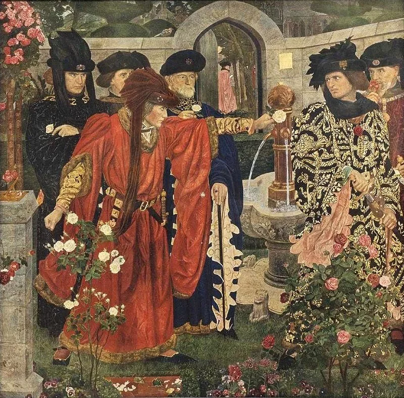 Wojna Dwóch Róż, wojna stuletnia - alegoria