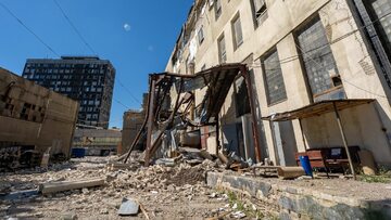 Wojna na Ukrainie. Zniszczenia w Charkowie.