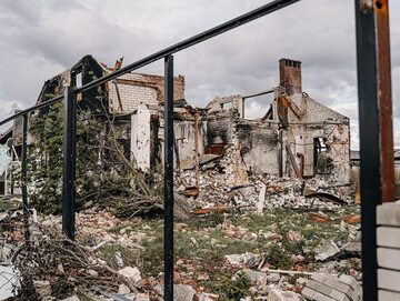 Wojna na Ukrainie. Zniszczenia w dzielnicy Kramatorska. 25.09.2022.
