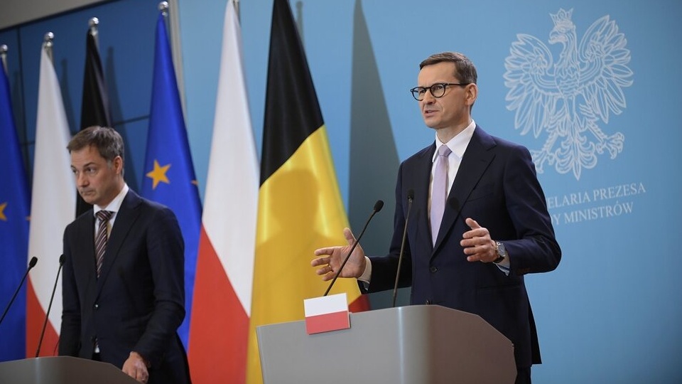 Premier Mateusz Morawiecki i premier Belgii Alexander De Croo