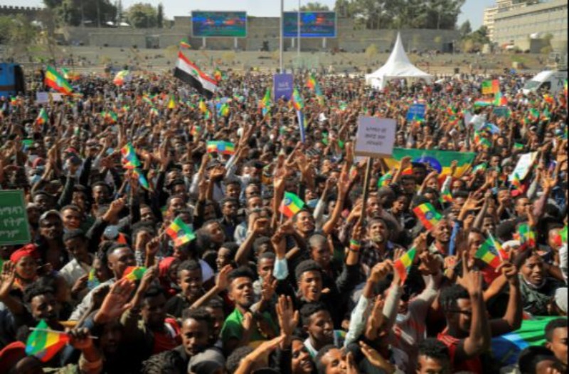 Etiopia. Demonstracja poparcia dla rządu, 7 listopada 2021