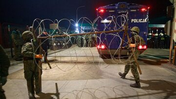 Wojska Obrony Terytorialnej zabezpieczają przejście graniczne w Kuźnicy