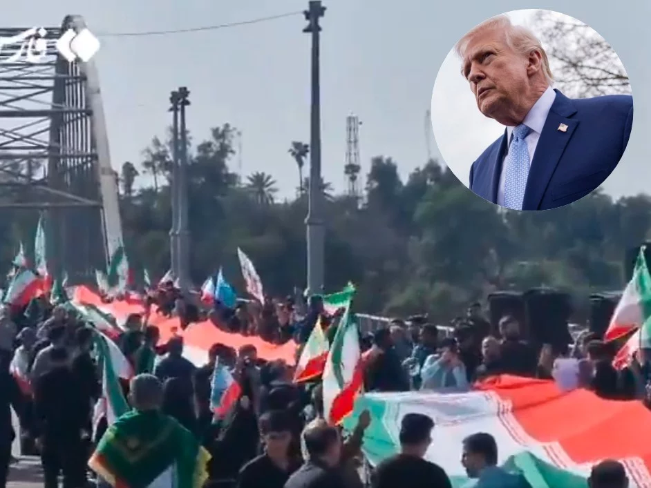 Irańczycy zgromadzili się na miejskim moście w Avhaz