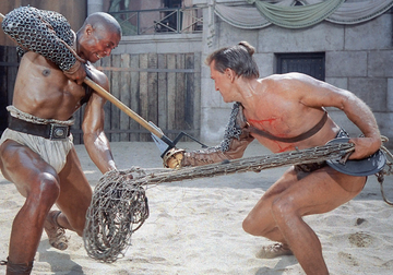 Woody Strode i Kirk Douglas w filmie „Spartakus” (1960)