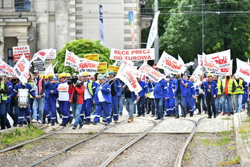 Wrocław: Protest pracowników kopalni Turów