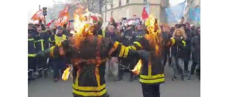 Protesty strażaków we Francji