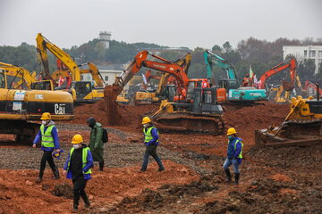 Wuhan: Plac budowy, gdzie powstanie tymczasowy szpital