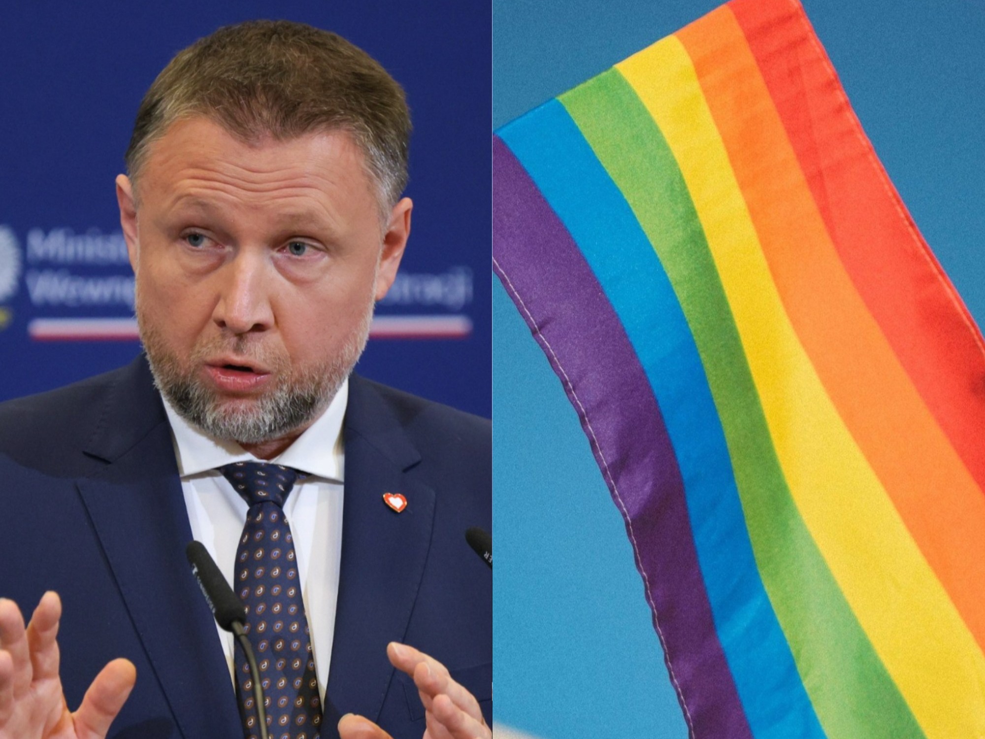 Minister Spraw Wewnętrznych i Administracji Marcin Kierwiński, flaga LGBT