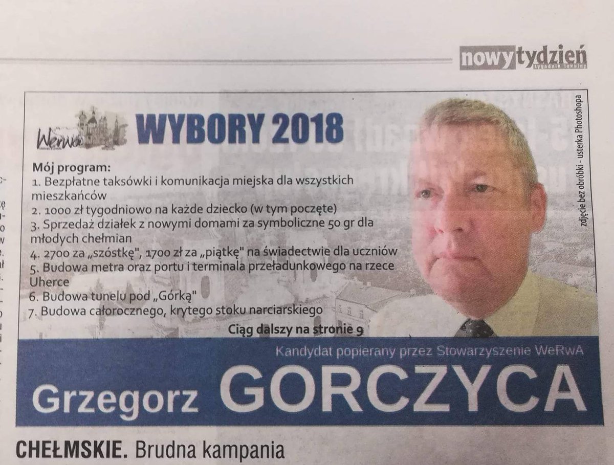 Wyborczy żart biznesmena z Chełma