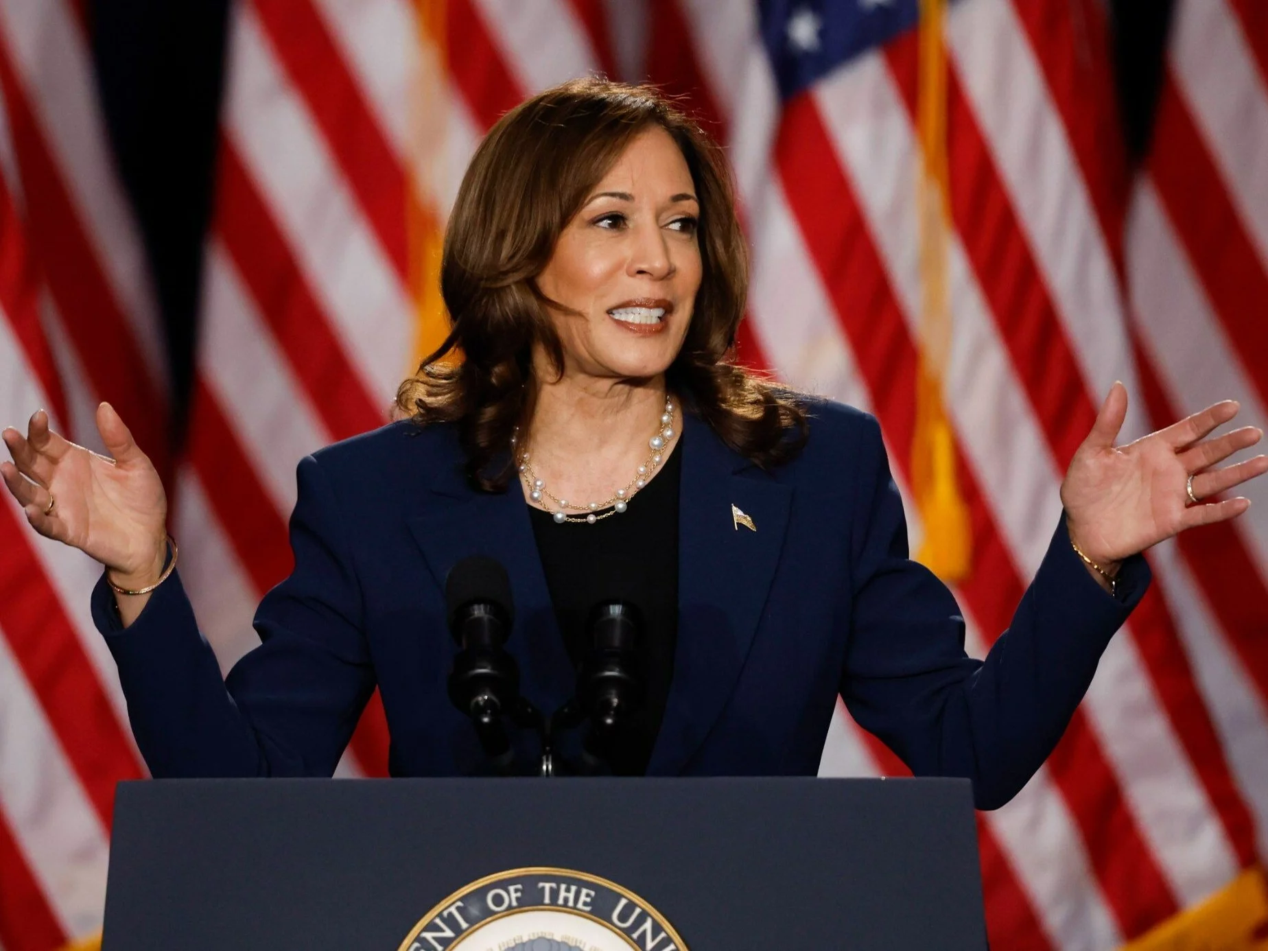 Kamala Harris na wiecu wyborczym