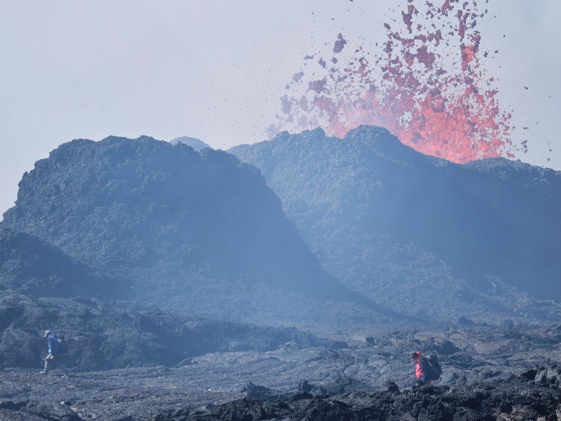 Erupcja islandzkiej góry Litli-Hrutur na Reykjanes