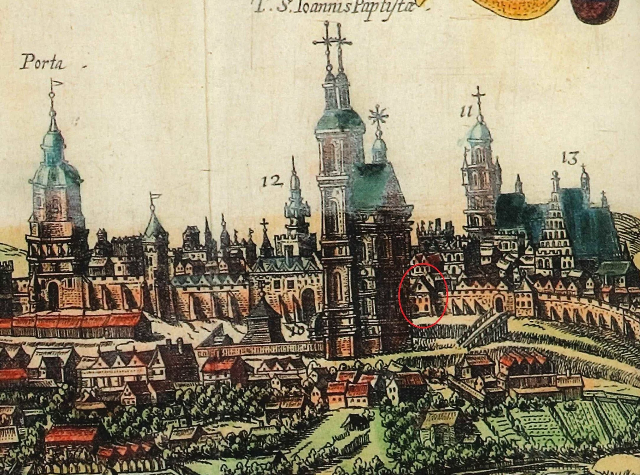 Widok na Lublin ukazany w „Theatrum praecipuarum totius mundi urbiurti” Brauna i Hogenberga (1618)