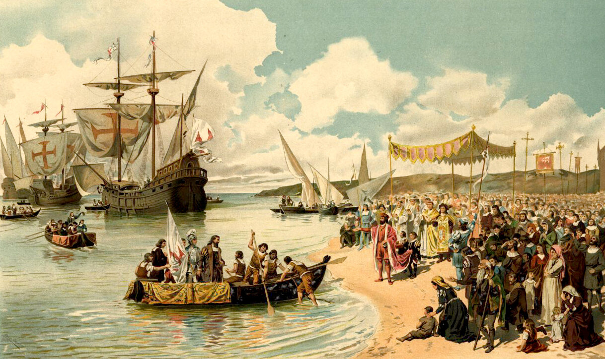 Wypłynięcie ekspedycji Vasco da Gamy na obrazie Alfredo Roque Gameiro