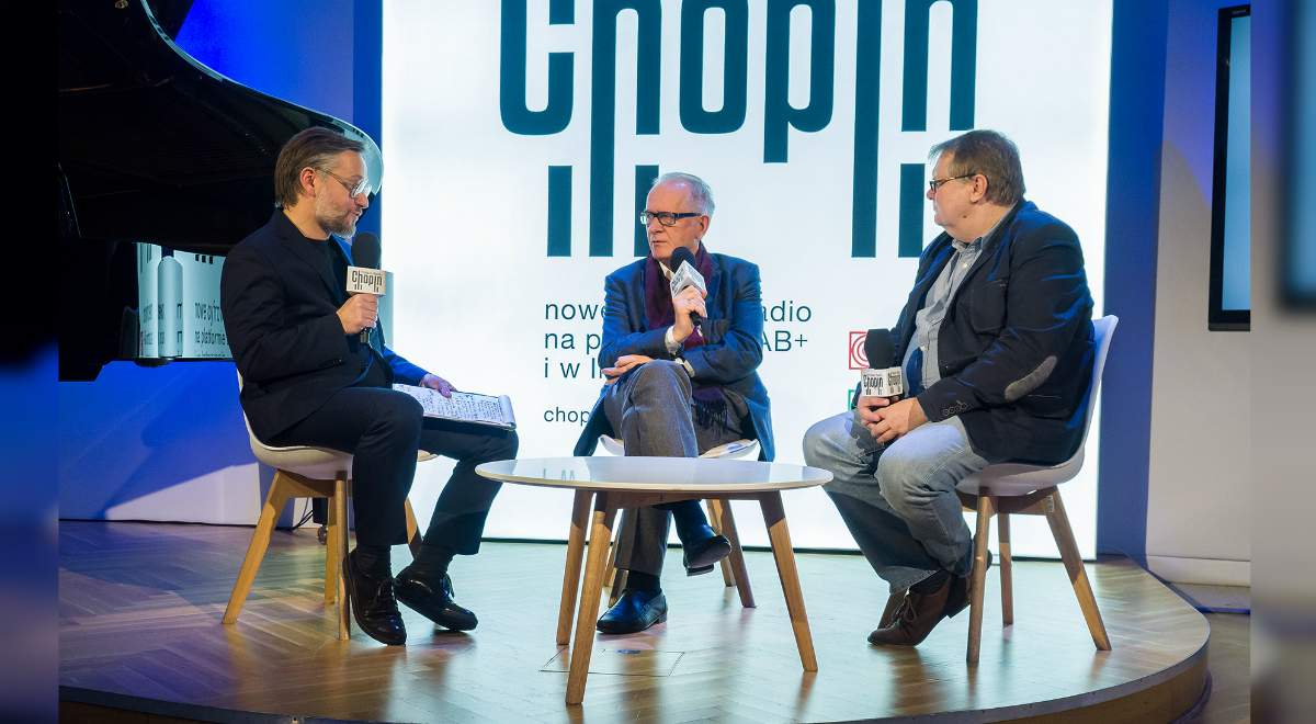 Konferencja prasowa z udziałem przewodniczącego Rady Mediów Narodowych, Krzysztofem Czabańskim i prezesem Polskiego Radia Jackiem Sobalą