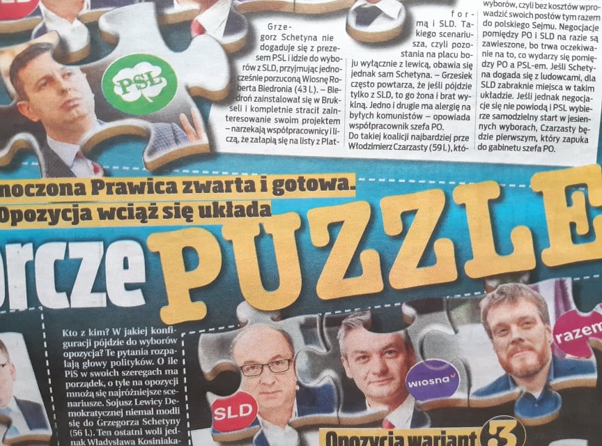 "Wytnij i ułóż swoją scenę polityczną". Niespodzianka w "Fakcie"