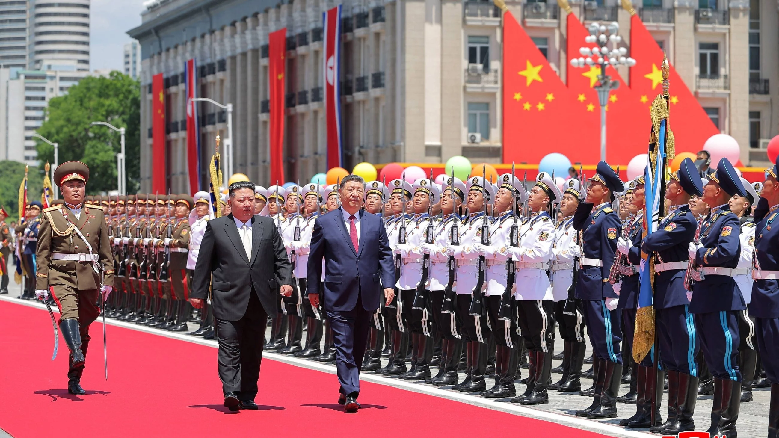 Xi Jinping i Kim Dzong Un w Pjongjangu. Czerwiec 2026