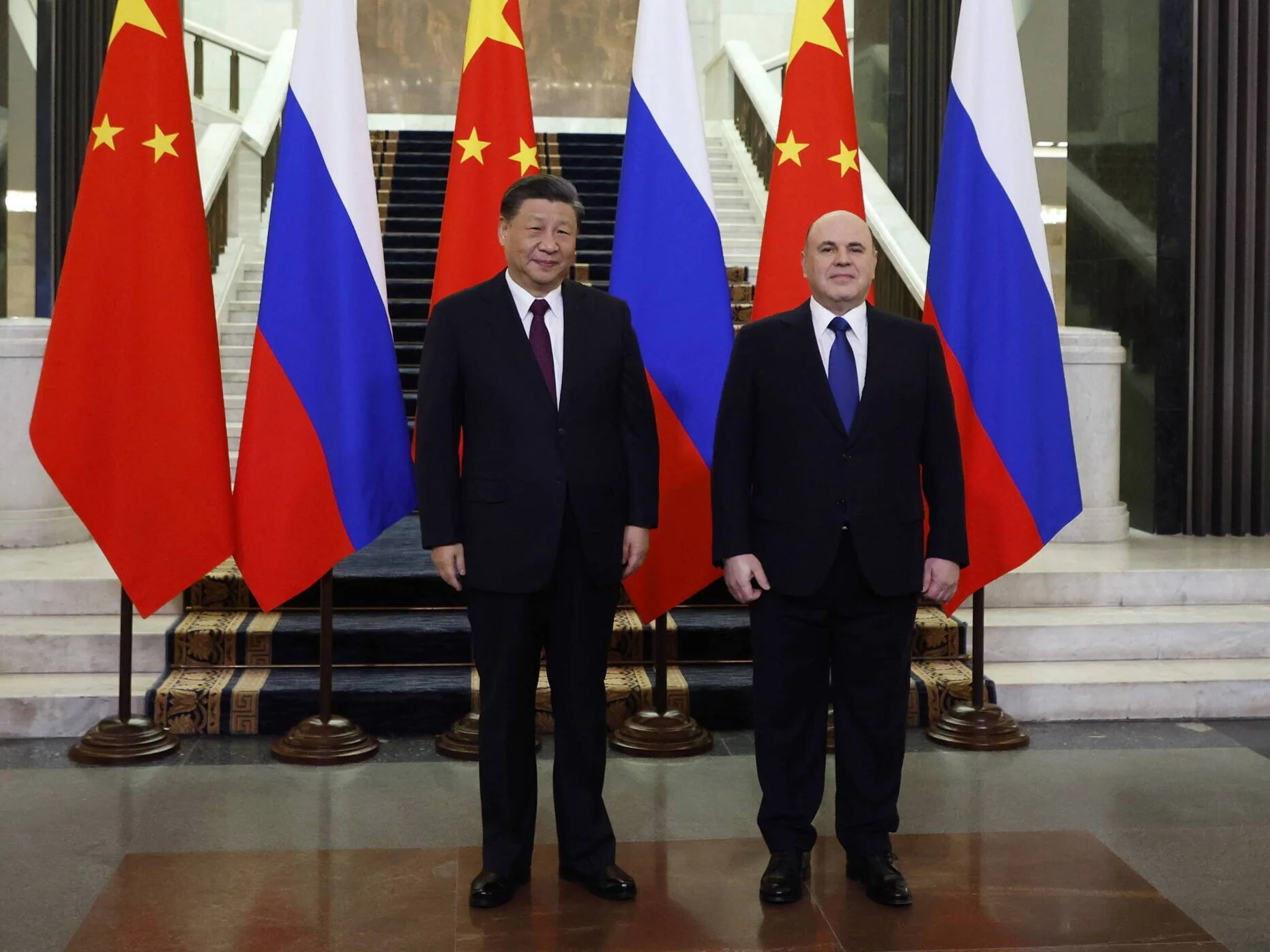 premier FR Michaił Miszustin i prezydent Chin Xi Jinping