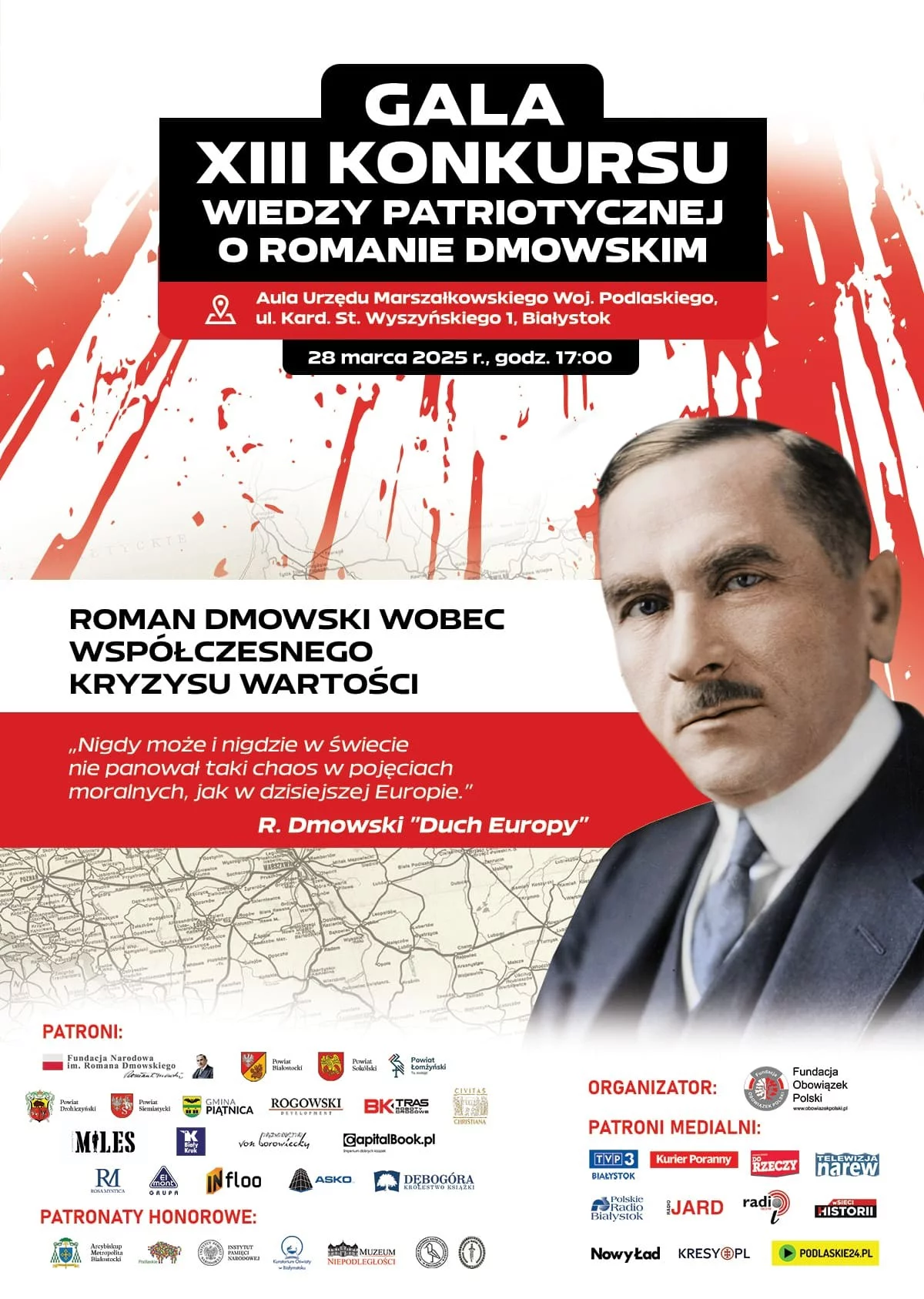 Gala XIII Konkursu Wiedzy Patriotycznej o Romanie Dmowskim