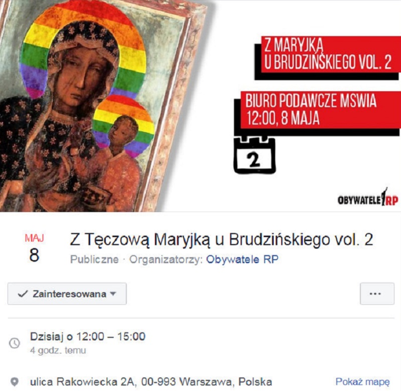 „Z Tęczową Maryjką u Brudzińskiego”. Obywatele RP nie odpuszczają