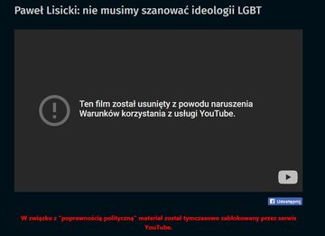 Z YouTube usunięto jeden z odcinków programu "Wierzę", w którym Paweł Lisicki rozmawiał o ideologii LGBT