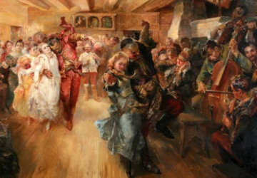 "Zabawa w Chreptiowie" (1900 ), mal. Stanisław Batowski Kaczor