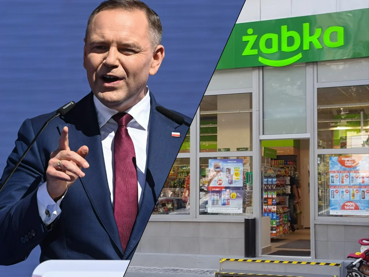 Żabka rozesłała klientom ankiety. Pytanie dotyczyło m.in. Nawrockiego