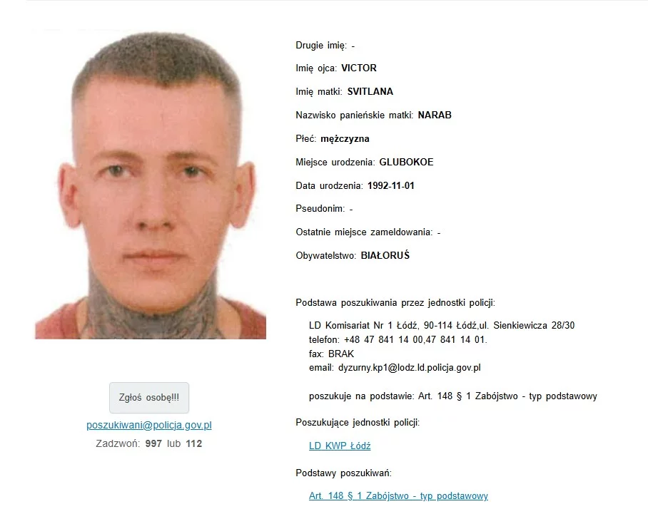 Zabójstwo w hotelu. Jest list gończy za Białorusinem