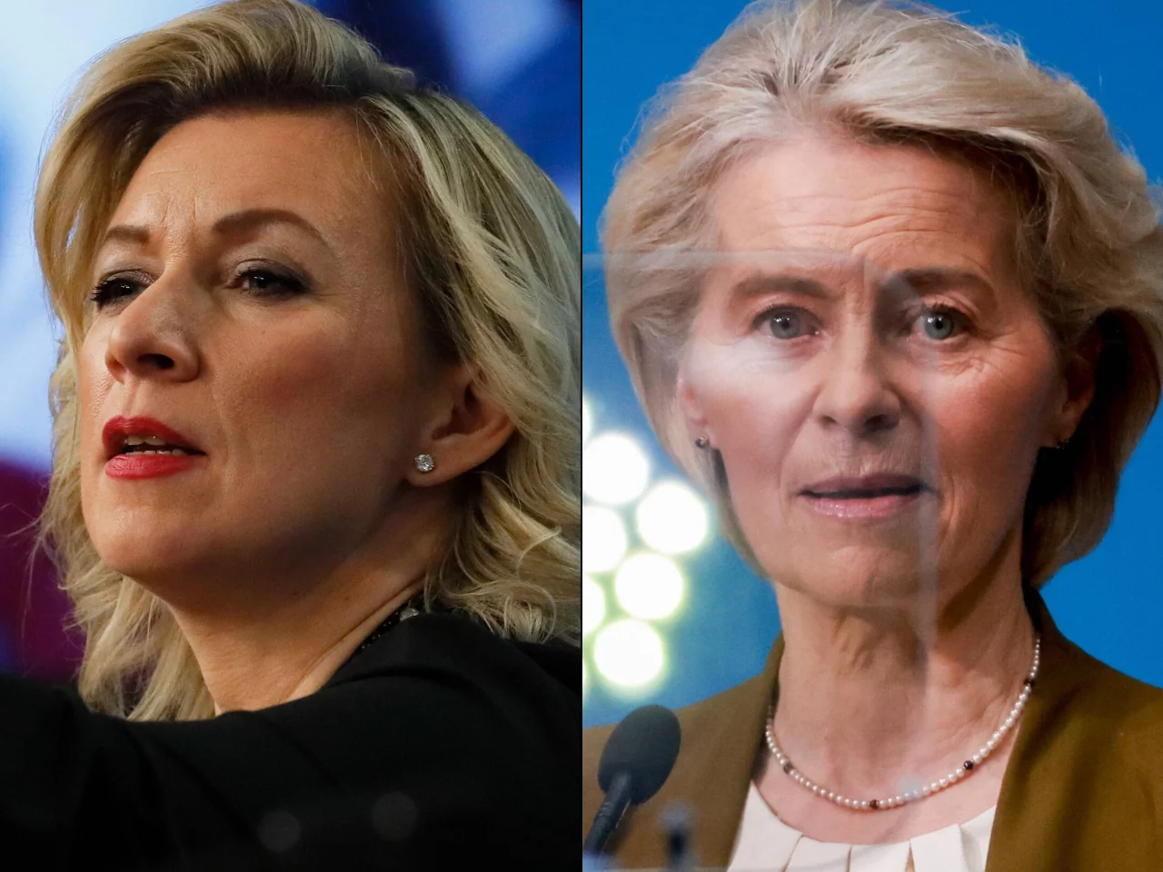 Maria Zacharowa i Ursula von der Leyen