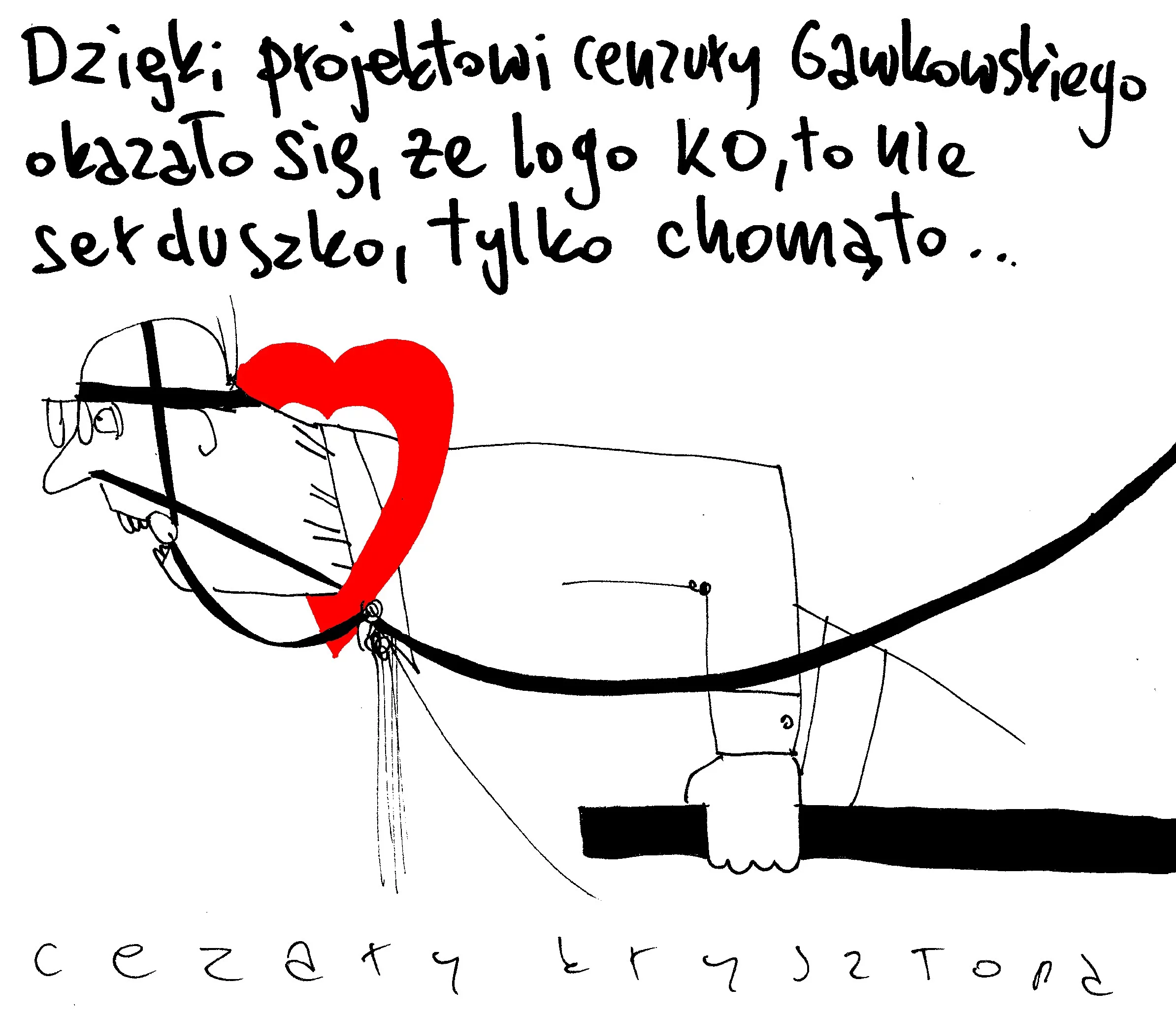 Rysunek Cezarego Krysztopy dla DoRzeczy.pl