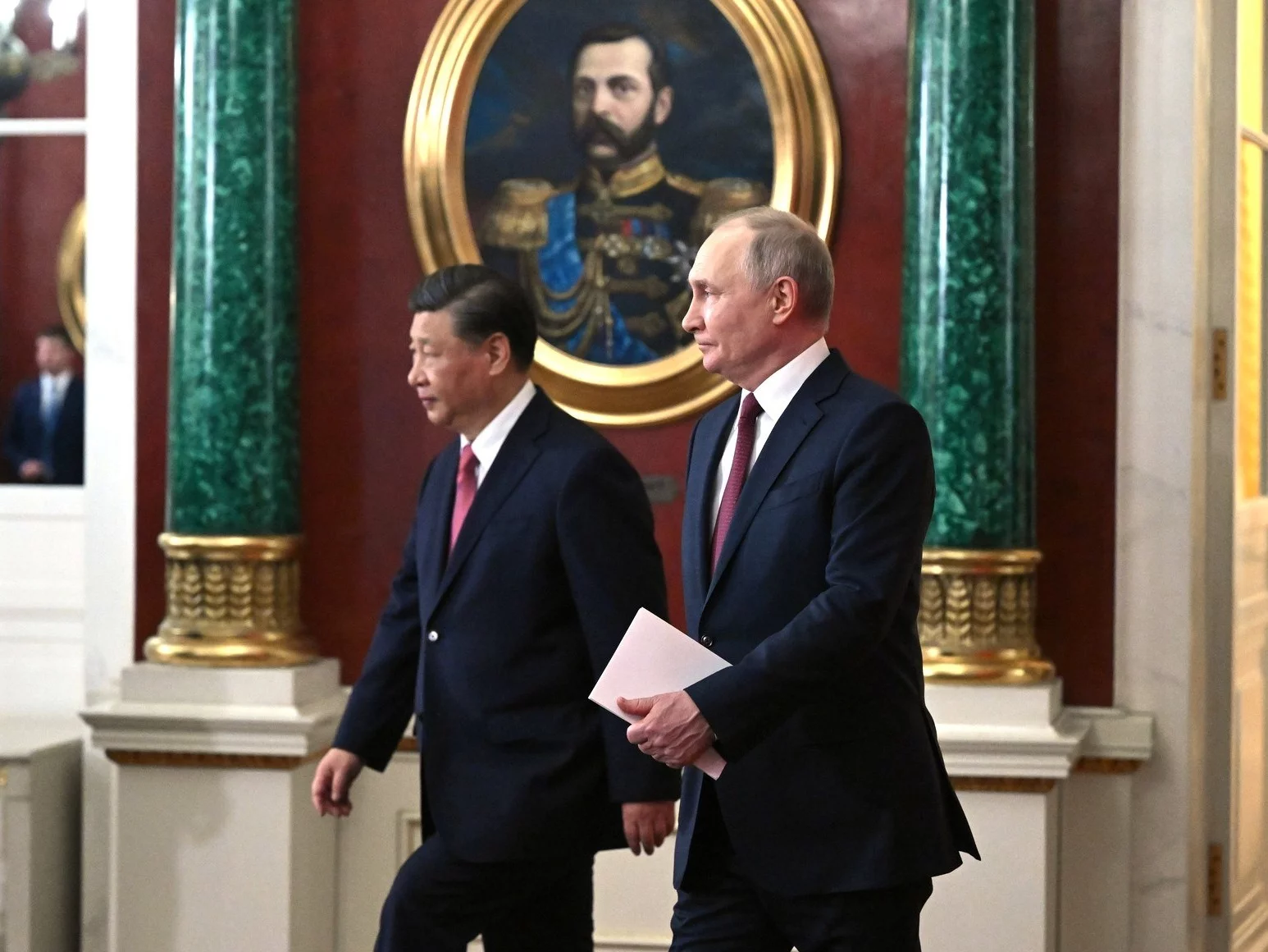 Przywódca Chin Xi Jinping i prezydent Rosji Władimir Putin