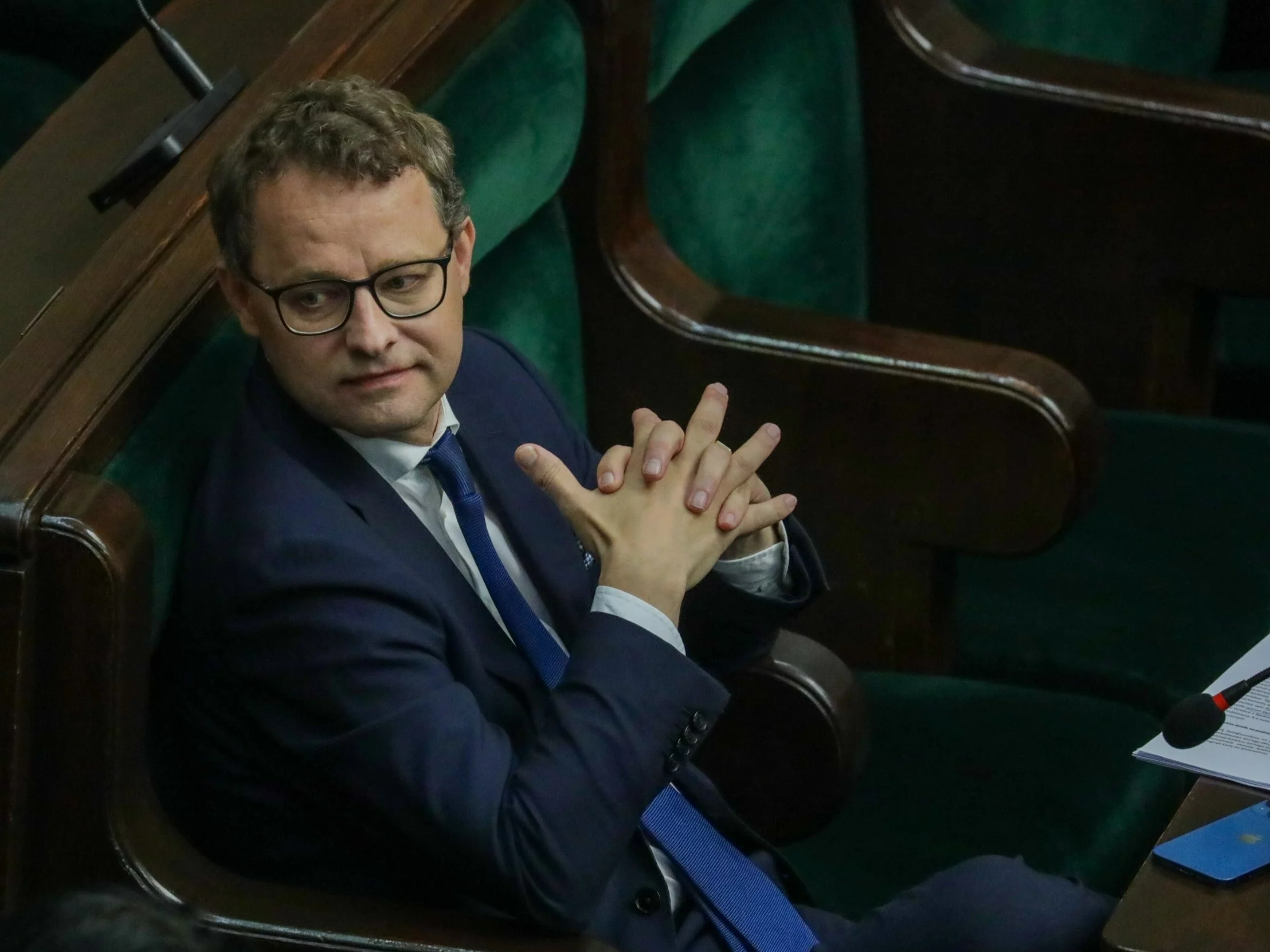 Poseł klubu PiS Marcin Romanowski na sali obrad Sejmu w Warszawie