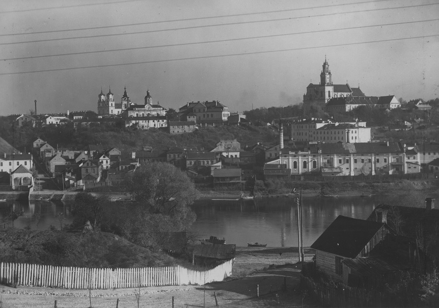 Grodno. Widok ogólny miasta i rzeki Niemen. 1931 r.