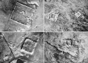 Zdjęcia satelitarne, na których widać pozostałości rzymskich fortów