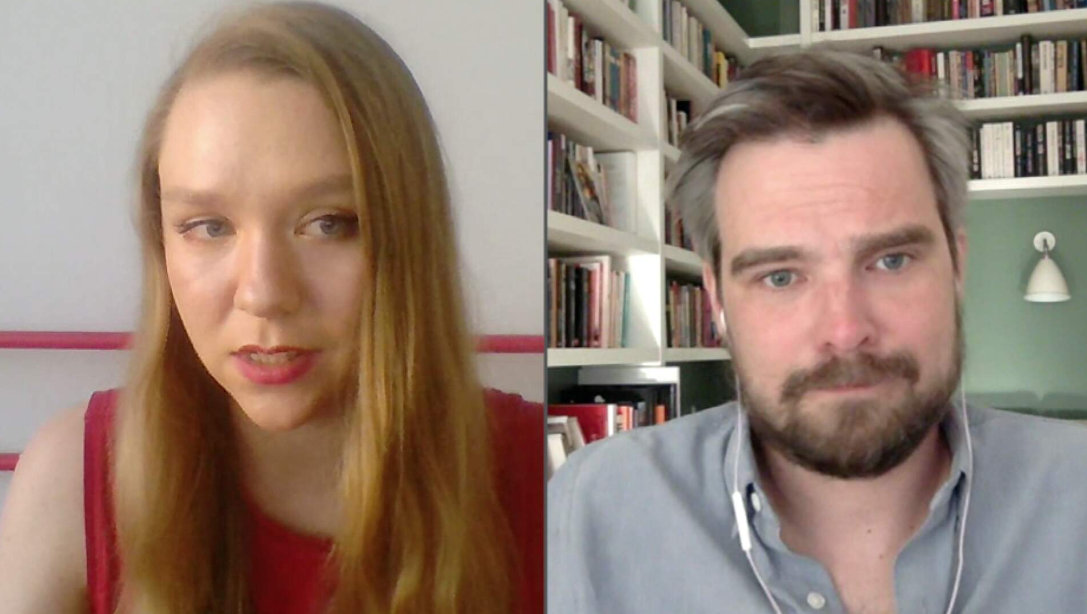 Aktywistka Maja Staśko i pisarz Zygmunt Miłoszewski