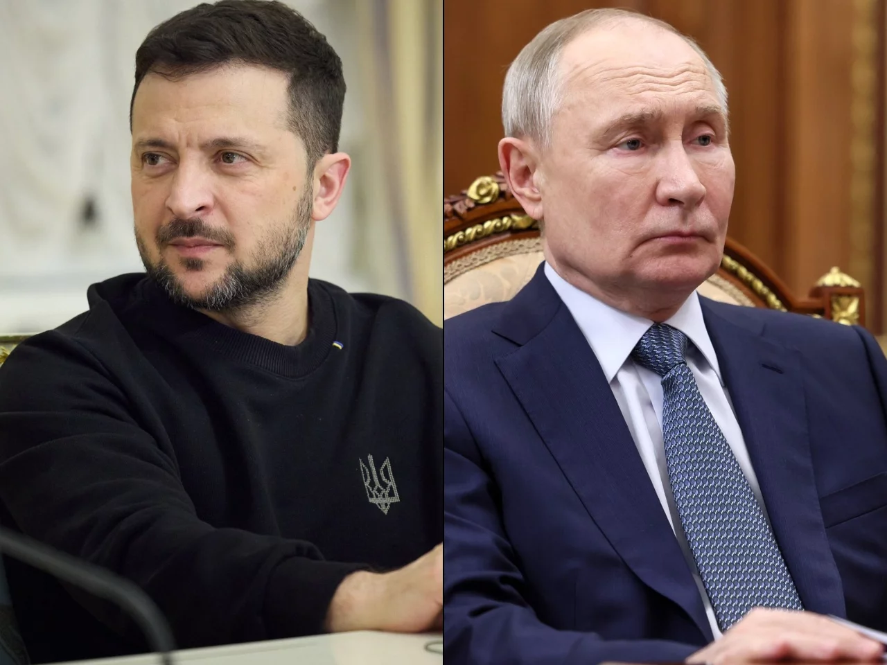 Wołodymyr Zełenski i Władimir Putin