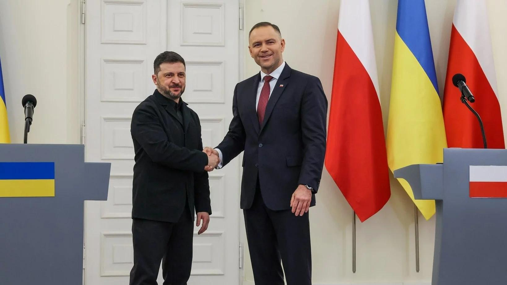 Wołodymyr Zełenski i Karol Nawrocki