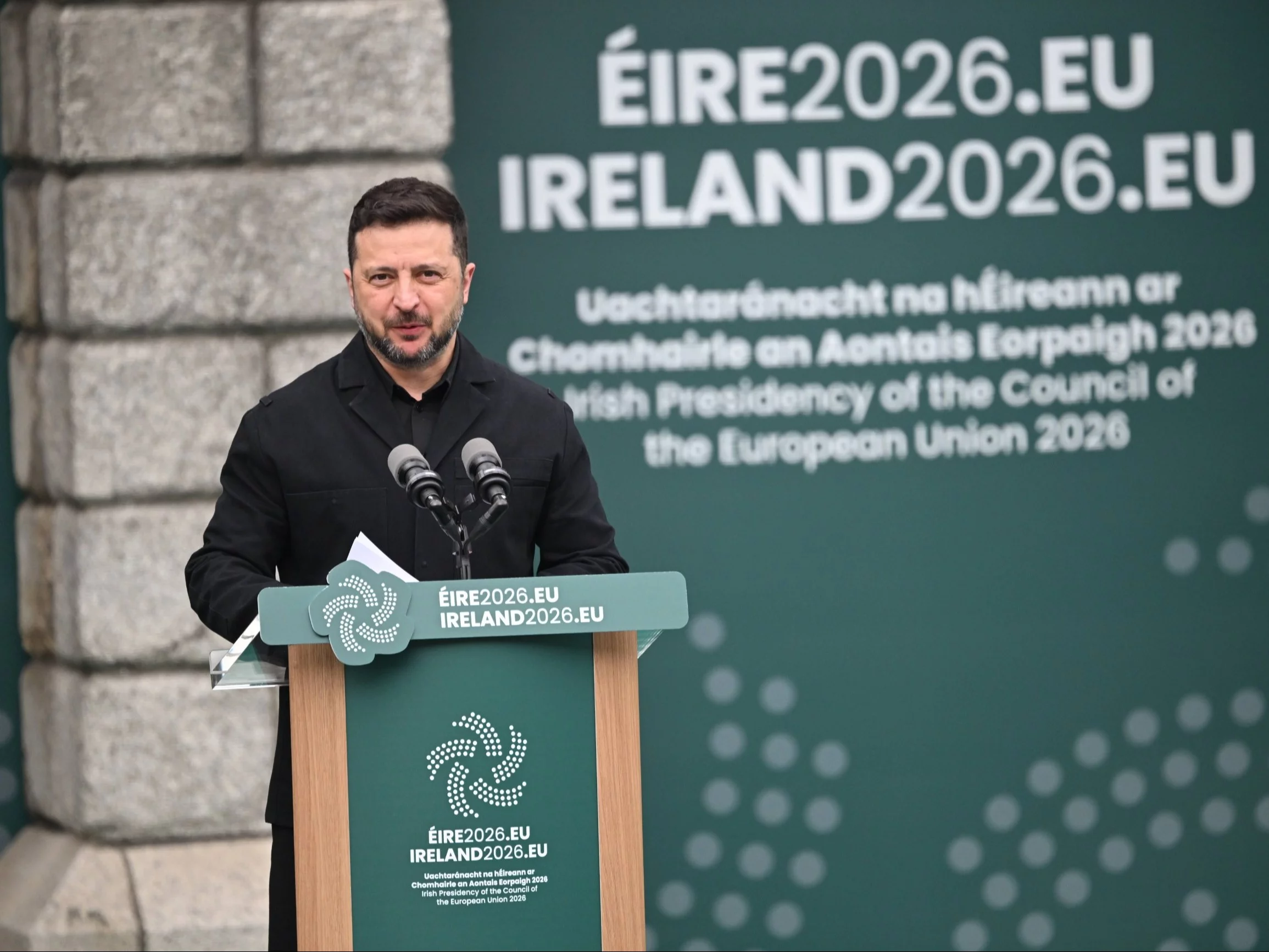 Prezydent Ukrainy Wołodymyr Zełenski w Dublinie