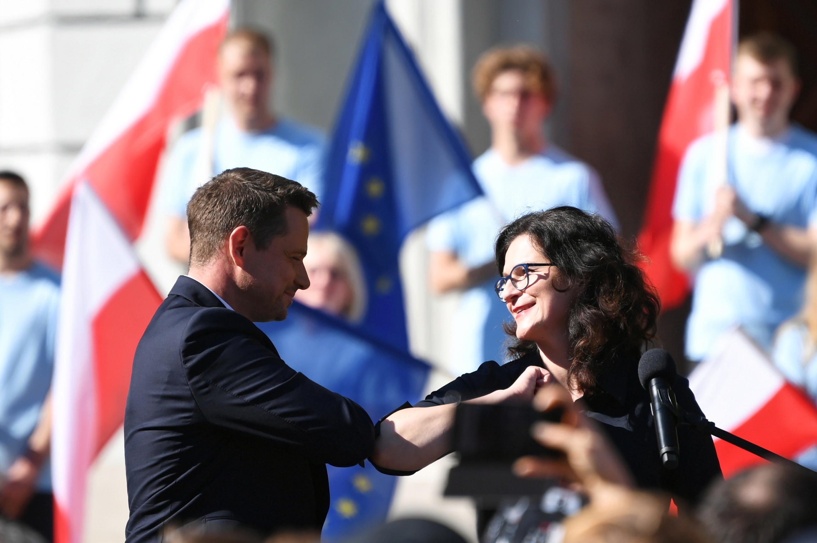 Prezydent Warszawy Rafał Trzaskowski i prezydent Gdańska Aleksandra Dulkiewicz.