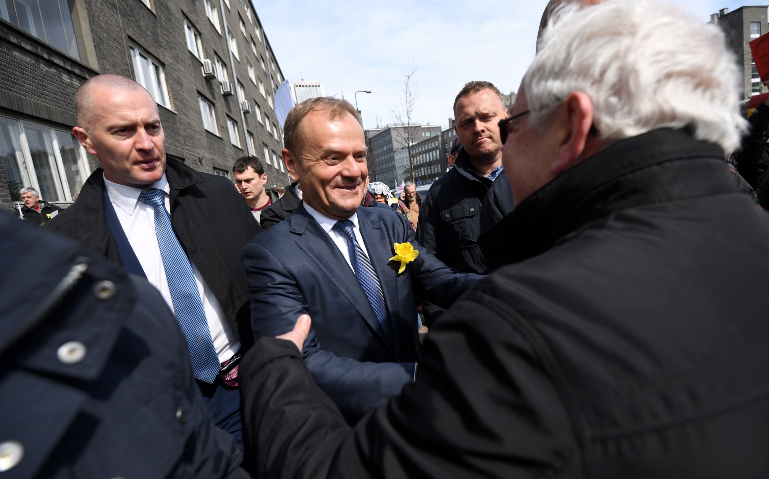 Powitanie Donalda Tuska w Warszawie