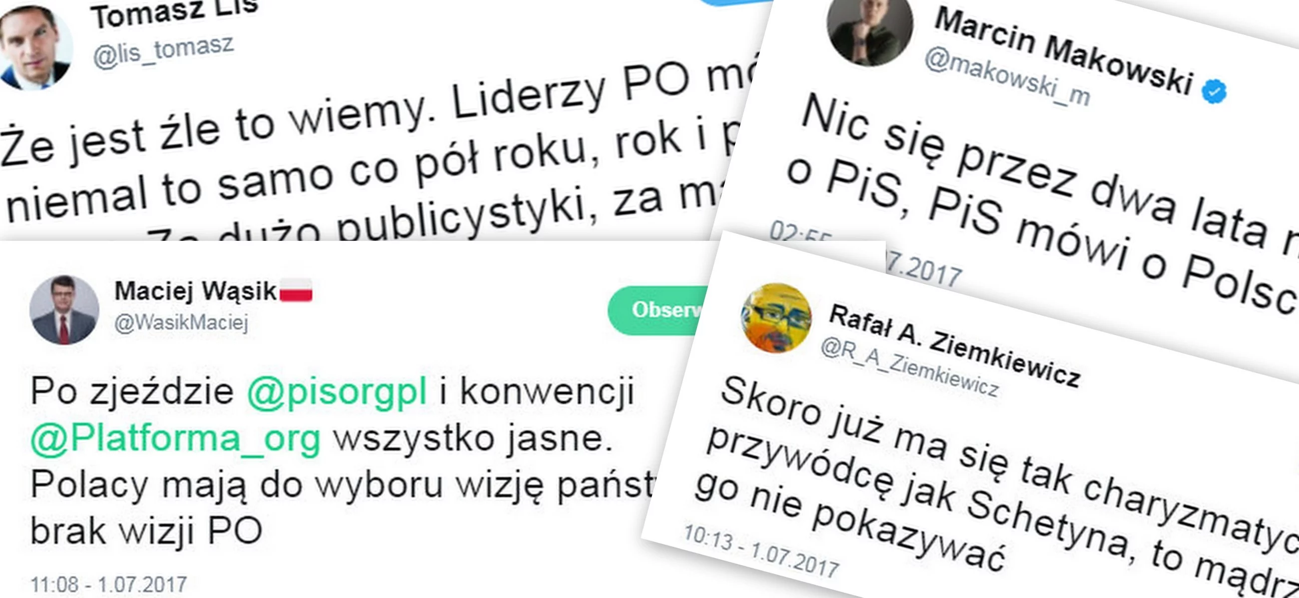 Komentarze na Twitterze po kongresie PiS i PO