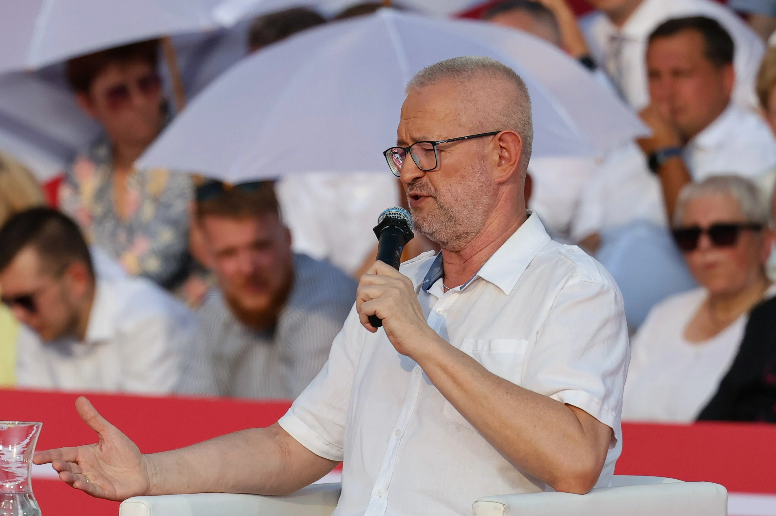 Rafał Ziemkiewicz podczas debaty podsumowującej rok prezydentury Karola Nawrockiego