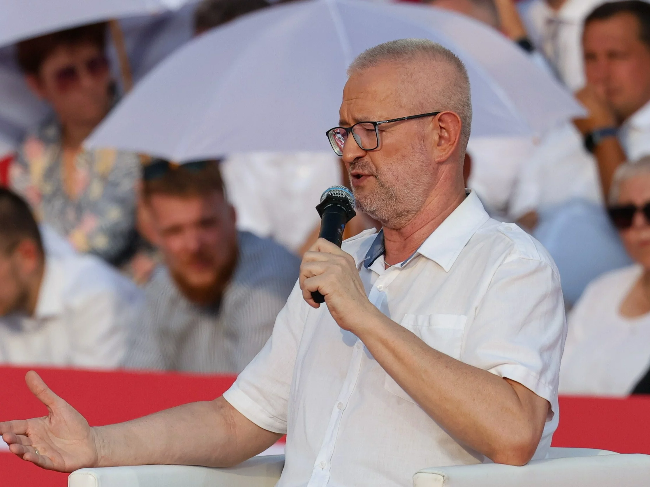 Rafał Ziemkiewicz podczas debaty podsumowującej rok prezydentury Karola Nawrockiego