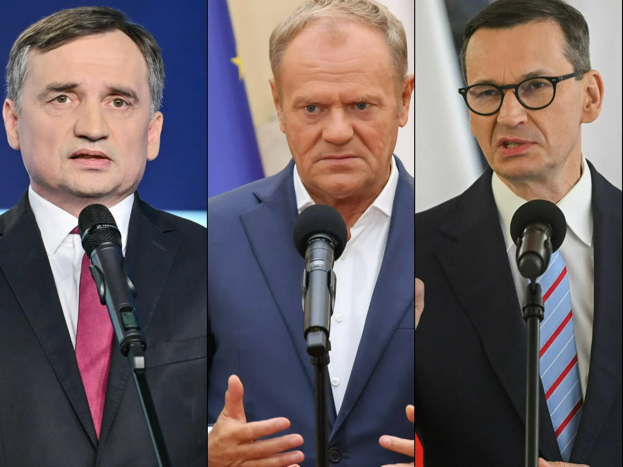 Zbigniew Ziobro, Donald Tusk, Mateusz Morawiecki