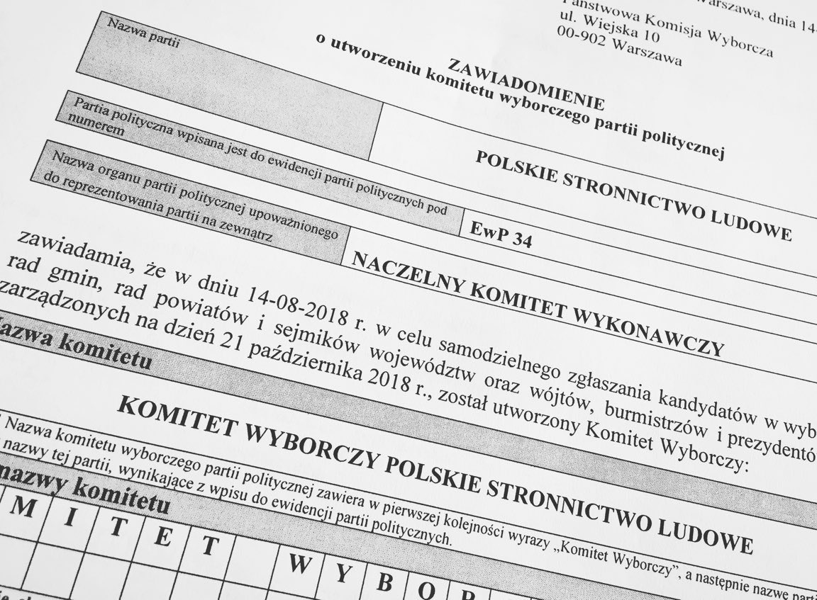 PSL złożyło zawiadomienie o utworzeniu komitetu wyborczego