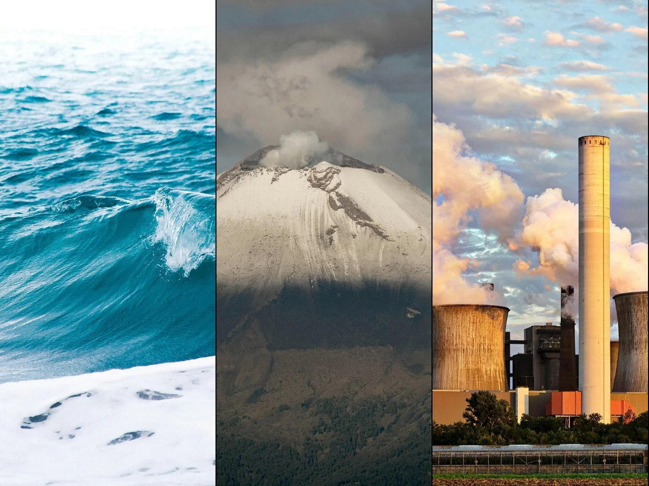 Ocean, wulkan, elektrownia. Zdj. ilustracyjne