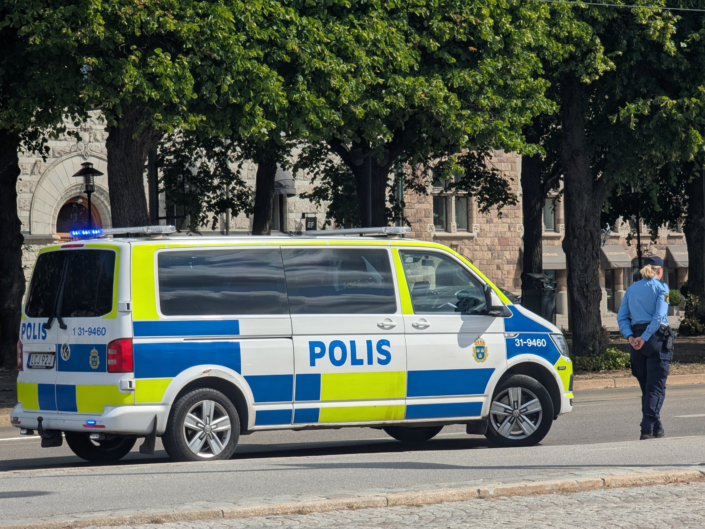 Szwedzka policja (Polis) w Sztokholmie
