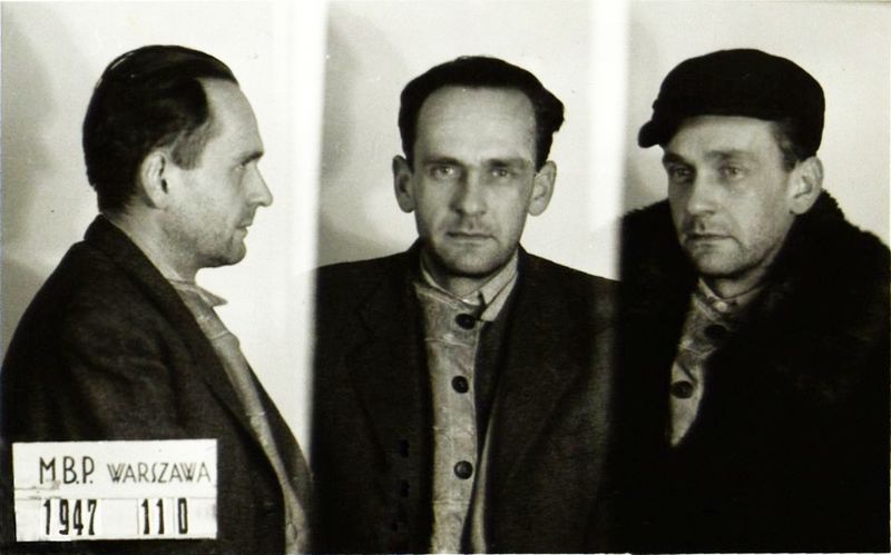 Stanisław Kasznica, ostatni komendant główny Narodowych Sił Zbrojnych, po aresztowaniu przez UB, 1947 r.