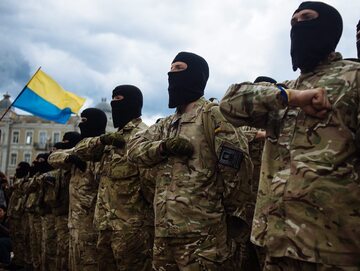 Żołnierze pułku ukraińskiej Gwardii Narodowej „Azow”
